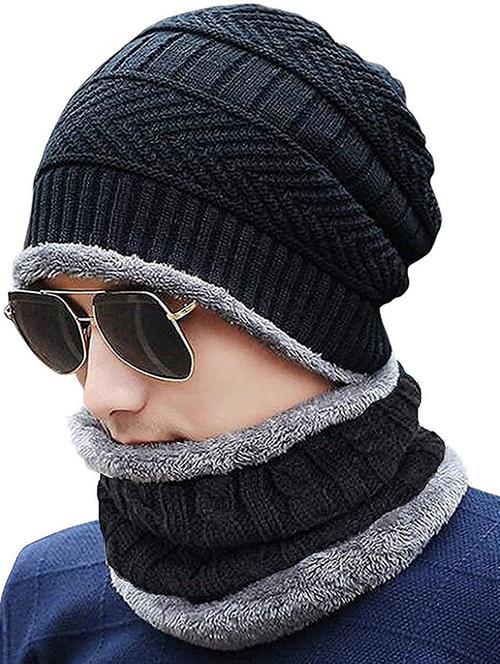 unisex beanie cap with neck warmer - 20113806 - Very Small Image - 1