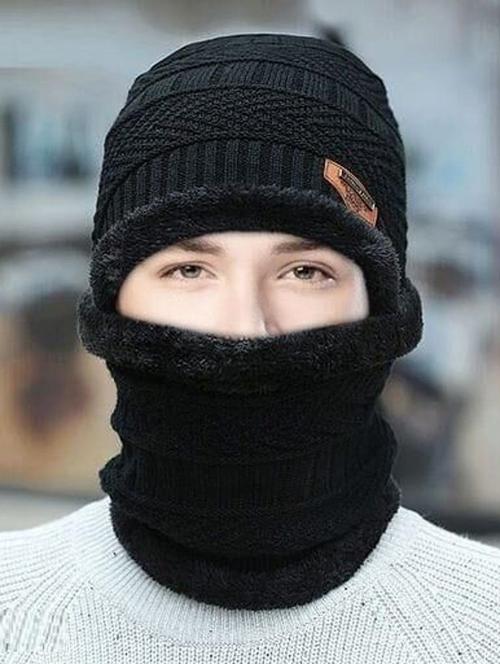 unisex beanie cap with neck warmer - 20113815 - Very Small Image - 1