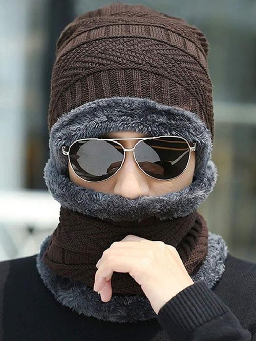 unisex beanie cap with neck warmer - 20113817 - Very Small Image - 1