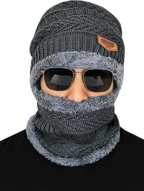 unisex beanie cap with neck warmer - 20113819 - Very Small Image - 1