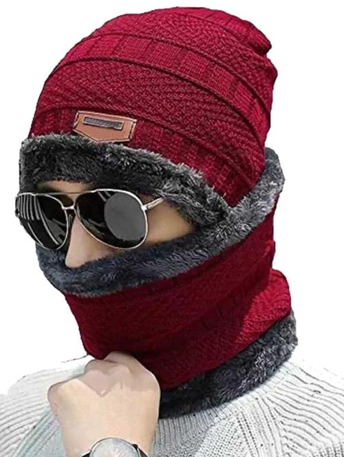 unisex beanie cap with neck warmer - 20113829 - Very Small Image - 1