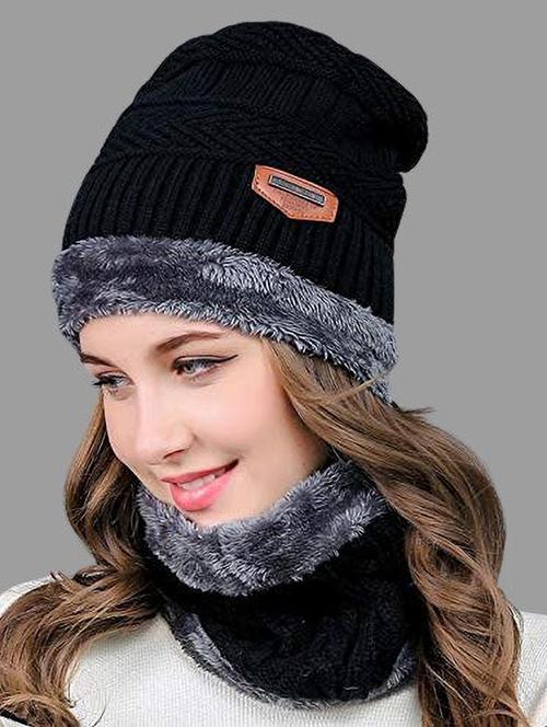 unisex beanie cap with neck warmer - 20113832 - Very Small Image - 1