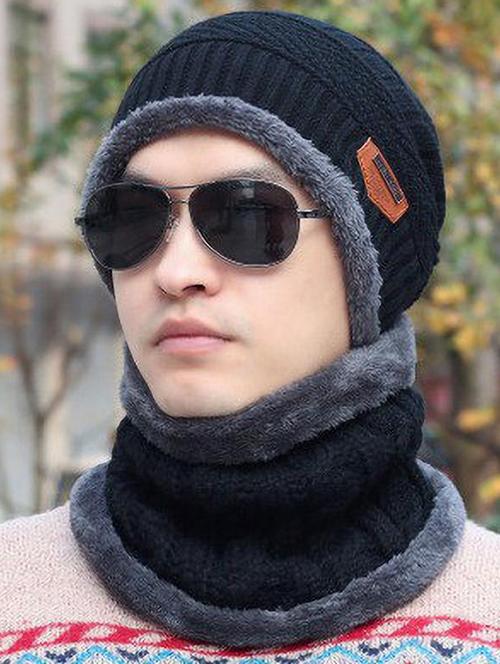 unisex beanie cap with neck warmer - 20113834 - Very Small Image - 1