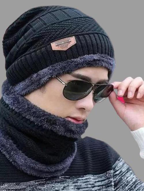 unisex beanie cap with neck warmer - 20113835 - Very Small Image - 1