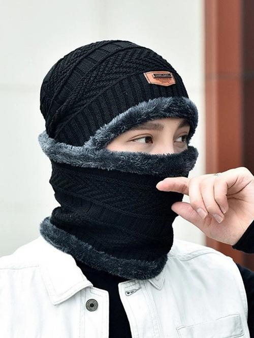 unisex beanie cap with neck warmer - 20113838 - Very Small Image - 1
