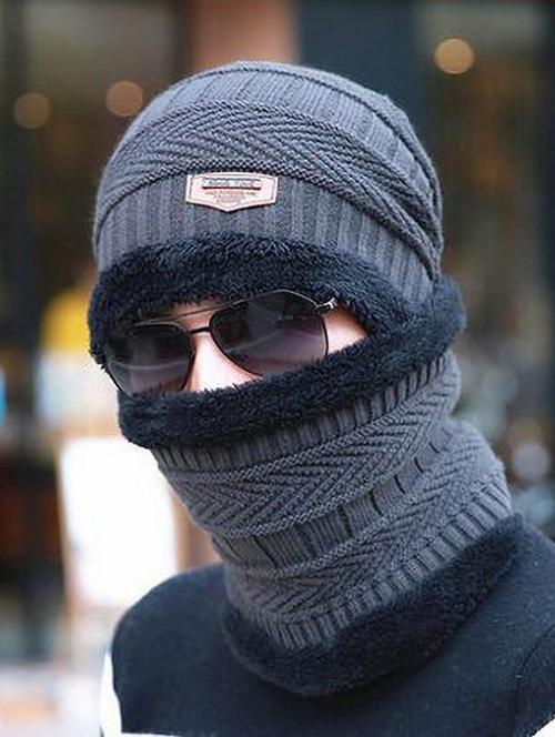 unisex beanie cap with neck warmer - 20113843 - Very Small Image - 1
