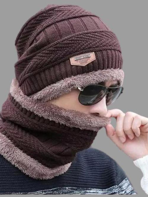 unisex beanie cap with neck warmer - 20113848 - Very Small Image - 1