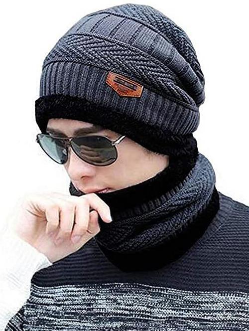unisex beanie cap with neck warmer - 20113857 - Very Small Image - 1
