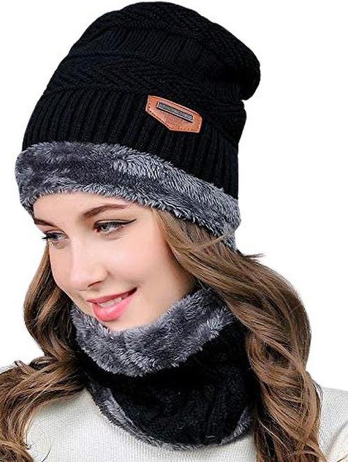 unisex beanie cap with neck warmer - 20113864 - Very Small Image - 1
