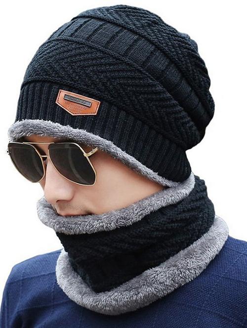 unisex beanie cap with neck warmer - 20113880 - Very Small Image - 1