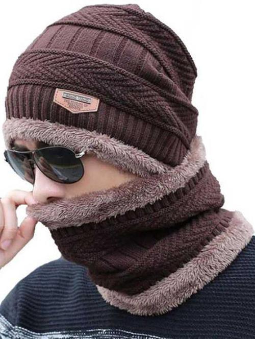 unisex beanie cap with neck warmer - 20113902 - Very Small Image - 1