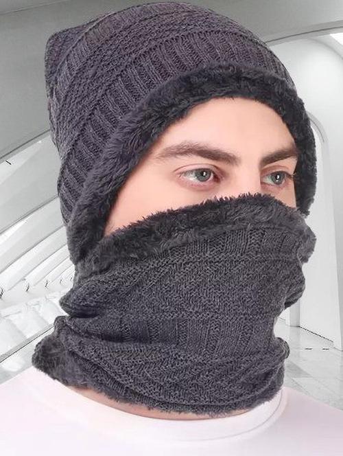 unisex beanie cap with neck warmer - 20113904 - Very Small Image - 1