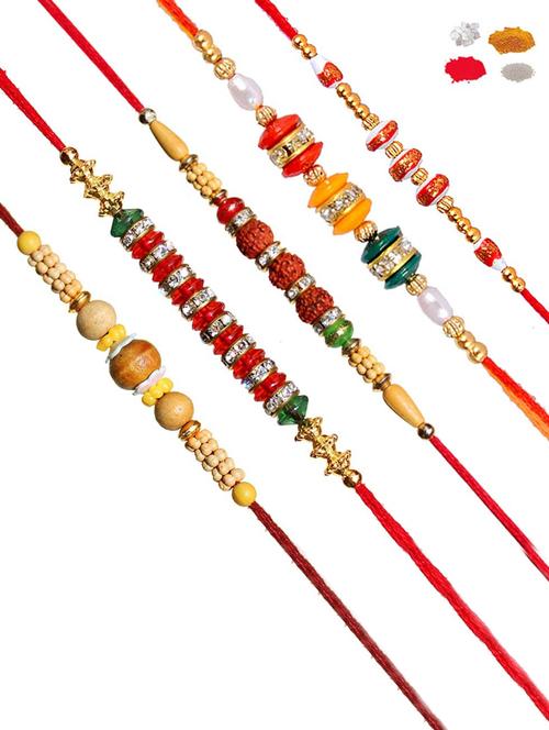 multi colored cotton thread rakhi combo - 20114403 - Very Small Image - 1