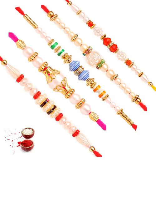 multi colored cotton thread rakhi combo - 20114430 - Very Small Image - 1