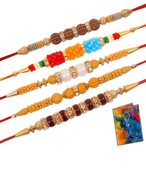 multi colored cotton thread rakhi combo - 20114462 - Very Small Image - 1