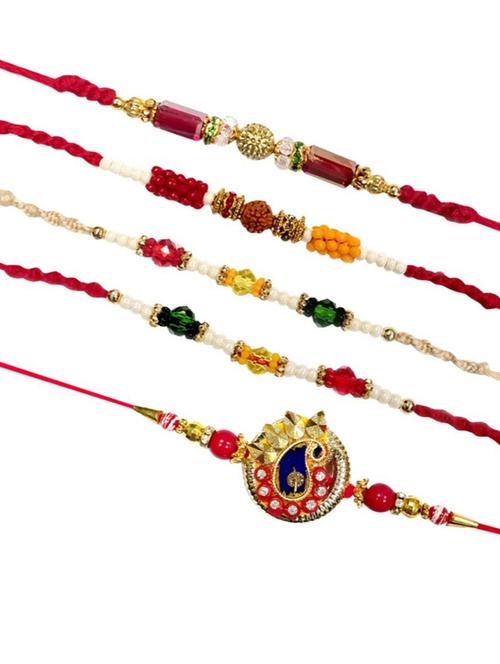 multi colored cotton thread rakhi combo - 20114501 - Very Small Image - 1