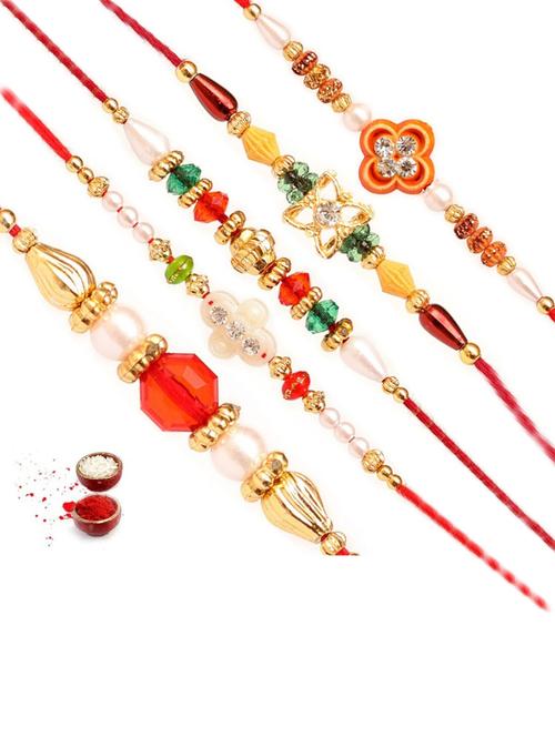 multi colored cotton thread rakhi combo - 20114505 - Very Small Image - 1