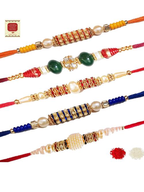 multi colored cotton thread rakhi combo - 20114524 - Very Small Image - 1