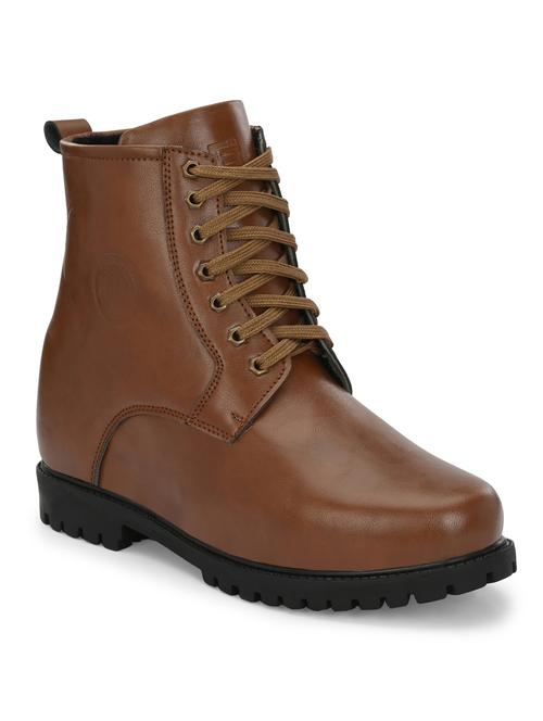tan lace up high ankle boot - 20115215 - Very Small Image - 1