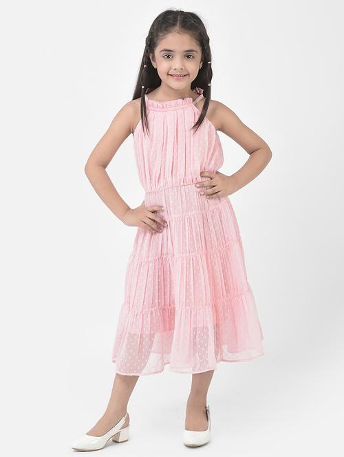 girls mandarin collar sleeveless frock - 20115710 - Very Small Image - 1