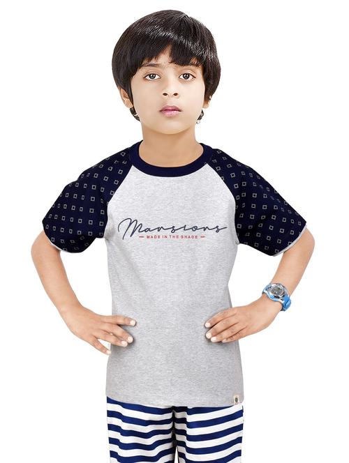 boys printed top and bottom shorts set - 20116125 - Very Small Image - 1