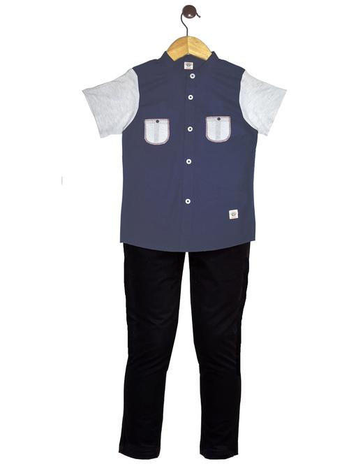 boys solid top and bottom full length set - 20116285 - Very Small Image - 1