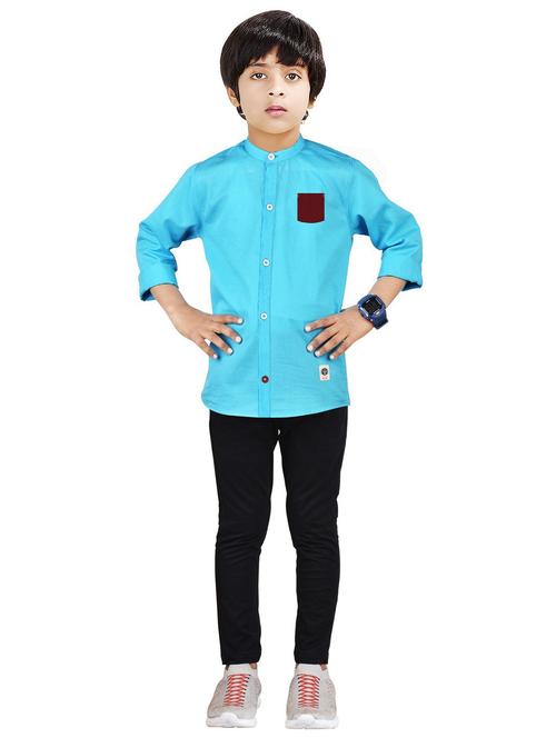blue solid full length twin sets - 20116443 - Very Small Image - 1