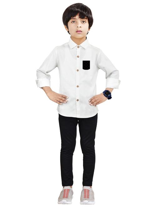 boys cotton full length twin set - 20116691 - Very Small Image - 1
