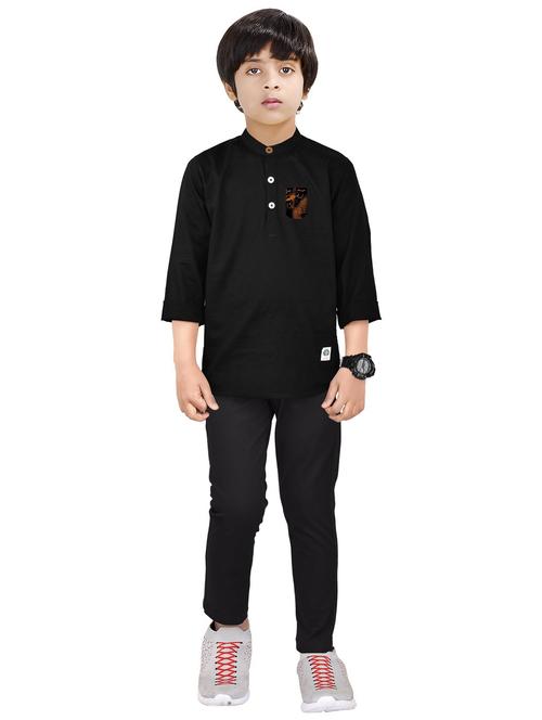boys cotton full length twin set - 20116709 - Very Small Image - 1