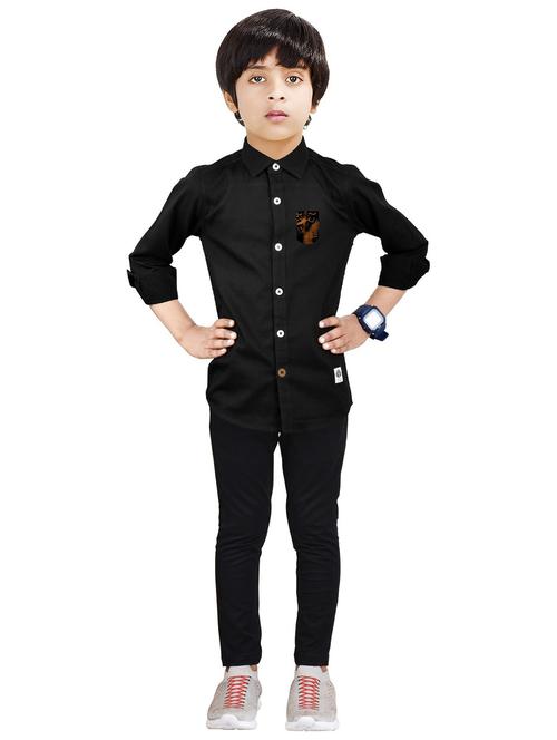 boys cotton full length twin set - 20116727 - Very Small Image - 1