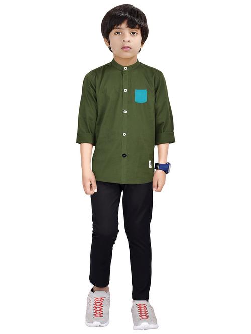boys cotton full length twin set - 20116780 - Very Small Image - 1