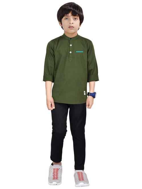 boys cotton full length twin set - 20116816 - Very Small Image - 1