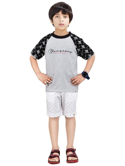 multi colored printed round neck shorts set - 20116935 - Very Small Image - 1