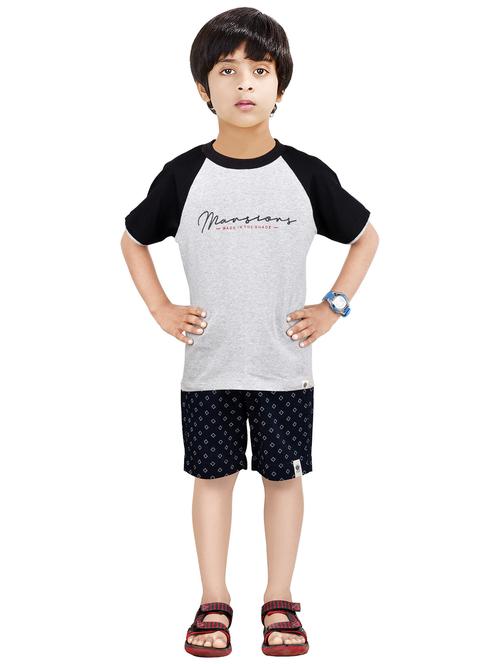 multi colored printed round neck shorts set - 20116943 - Very Small Image - 1