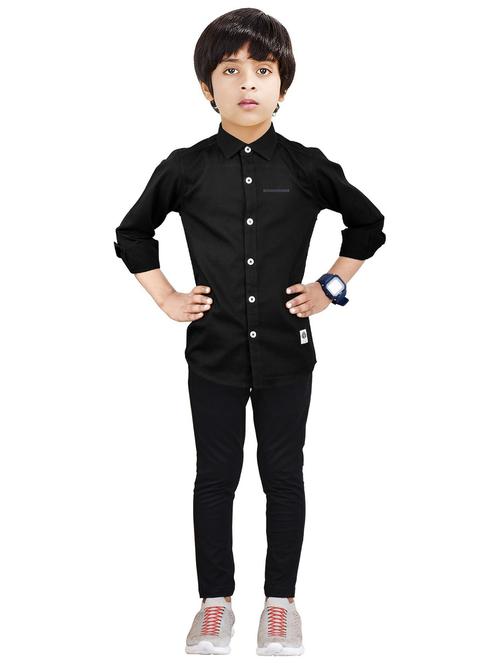boys solid top and bottom full length set - 20117040 - Very Small Image - 1