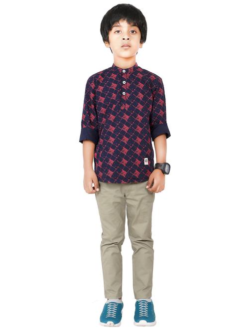 boys printed top and bottom full length set - 20117102 - Very Small Image - 1