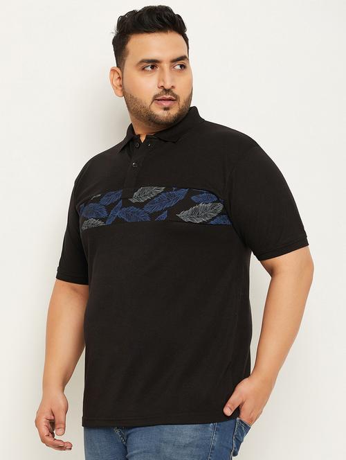 polo neck plus size printed t-shirt - 20117151 - Very Small Image - 1