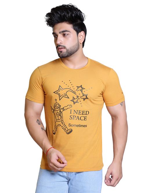 men round neck front print t-shirt - 20117763 - Very Small Image - 1