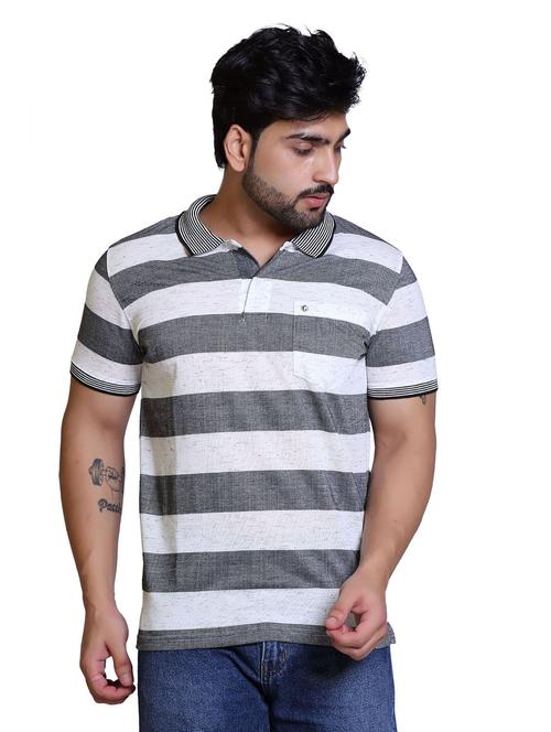 polo neck stripes regular t-shirt - 20117895 - Very Small Image - 1