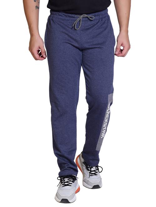 navy blue solid full length track pant - 20117989 - Very Small Image - 1