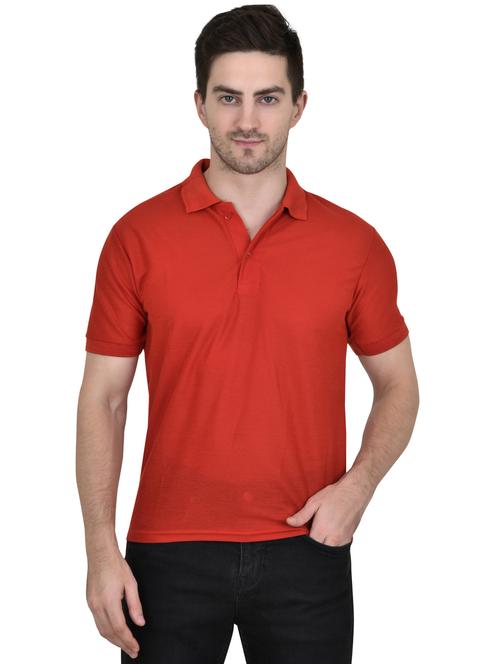 red solid short sleeve polo t-shirt - 20118290 - Very Small Image - 1