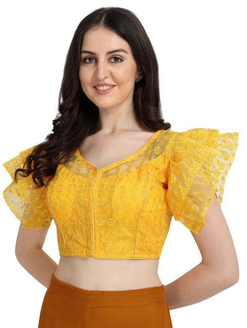 yellow embroidered blouse - 20118952 - Very Small Image - 1