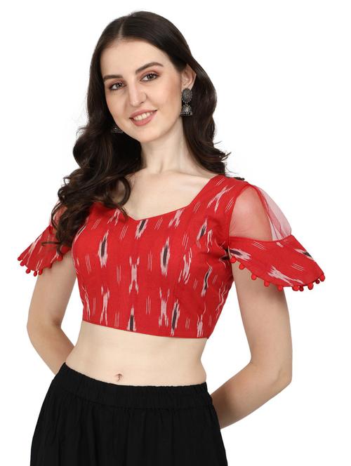 red ikat blouse - 20118979 - Very Small Image - 1