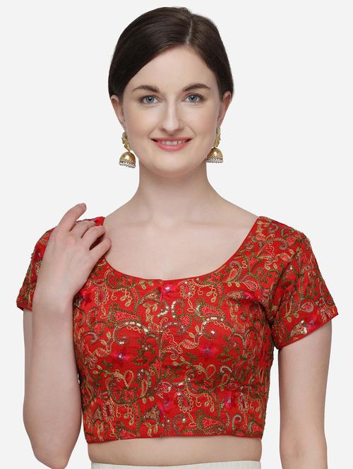 red embroidered blouse - 20118993 - Very Small Image - 1