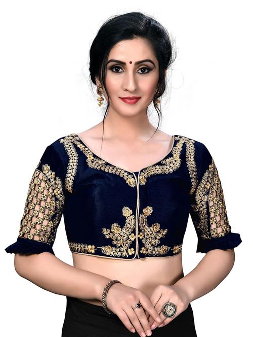 blue embroidered blouse - 20119011 - Very Small Image - 1
