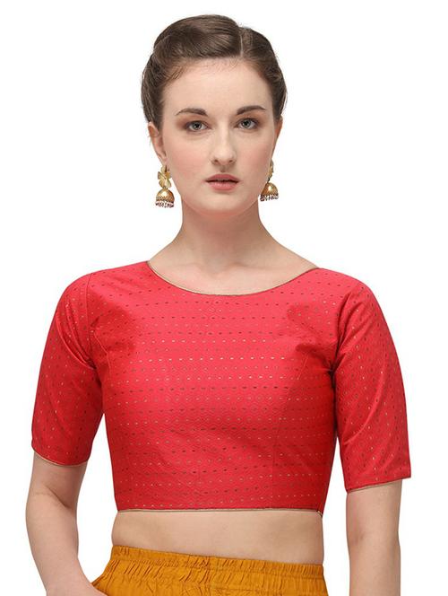 red self design blouse - 20119018 - Very Small Image - 1