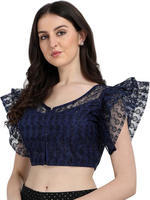 blue embroidered blouse - 20119042 - Very Small Image - 1