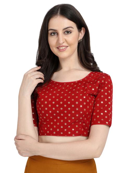 red self design blouse - 20119044 - Very Small Image - 1