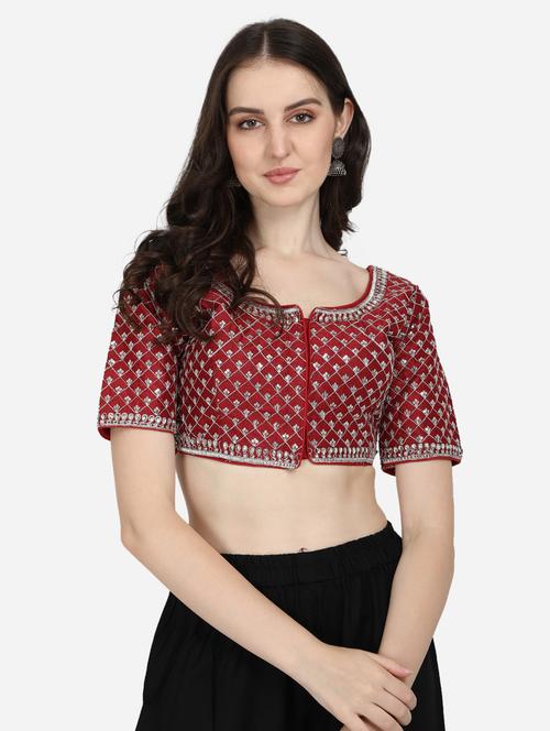 red embroidered blouse - 20119063 - Very Small Image - 1