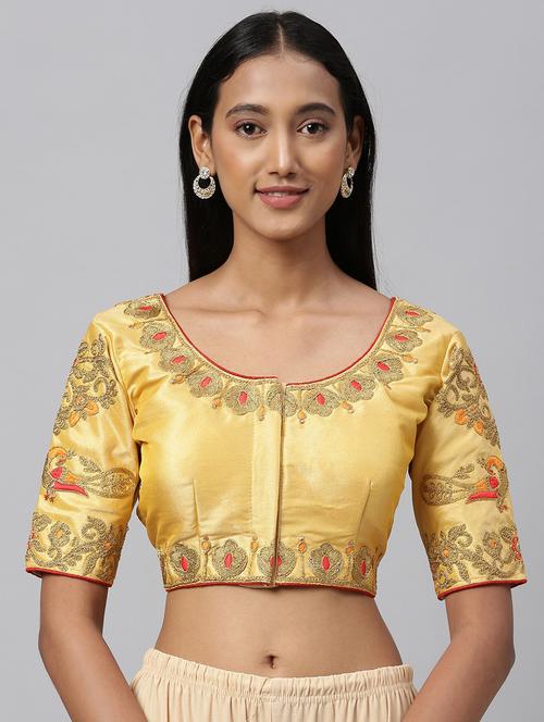 yellow embroidered blouse - 20119091 - Very Small Image - 1